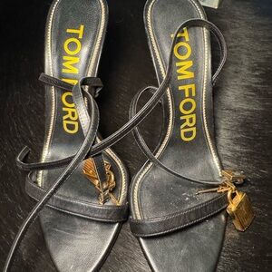 Tom Ford Black Heels with Elegant Lock Strap